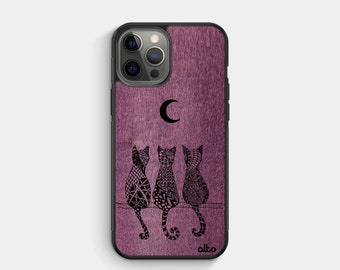 Crescent Moon Real Wood Phone Case | iPhone 17 16 15 | Samsung Galaxy S26 S25 S24FE | Google Pixel 10 Pro 9 XL 8a | Made in Canada