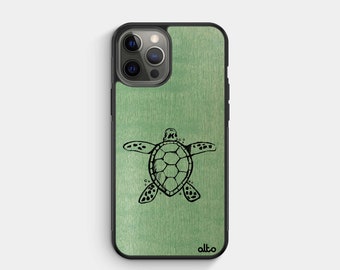 Sea Turtle Real Wood Phone Case | iPhone 17 16 15 | Samsung Galaxy S26 S25 S24FE | Google Pixel 10 XL 9a | Made in Canada
