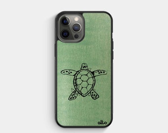 SEA TURTLE -Real Wood iPhone Case- iPhone 15 Pro, 14, 13 -Samsung Galaxy S24, S23,S21FE - Google Pixel 8, 7a -Made in Canada Alto Collective