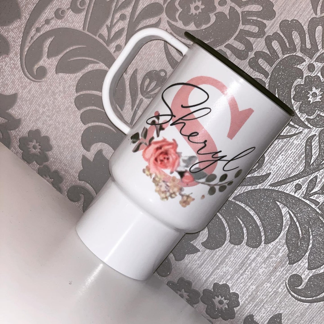 Floral personalised travel mug custom gift Mothers Day Etsy