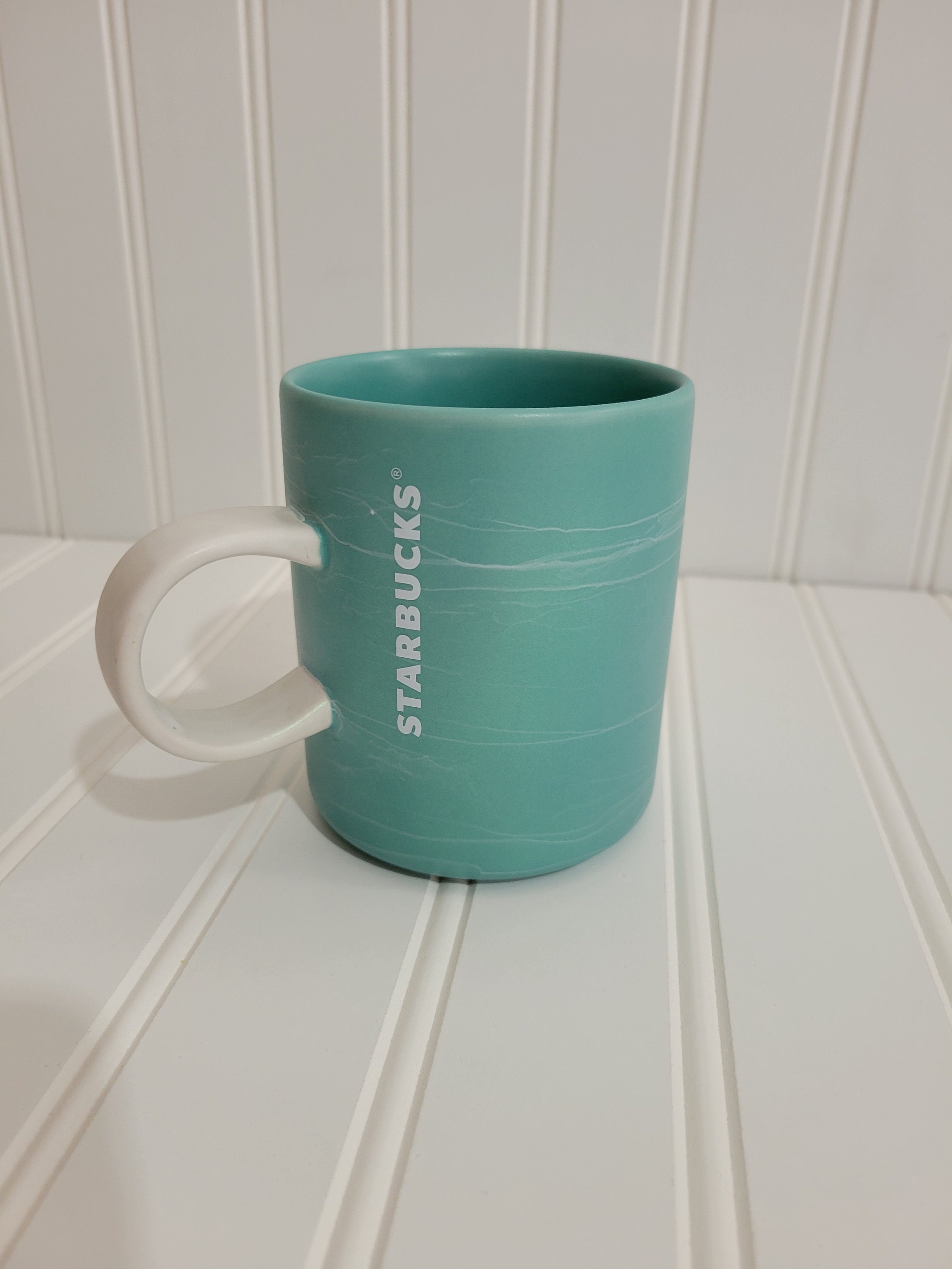 Starbucks Mug/cup 2019 Blue Green Cloud Marble With Shimmer - Etsy