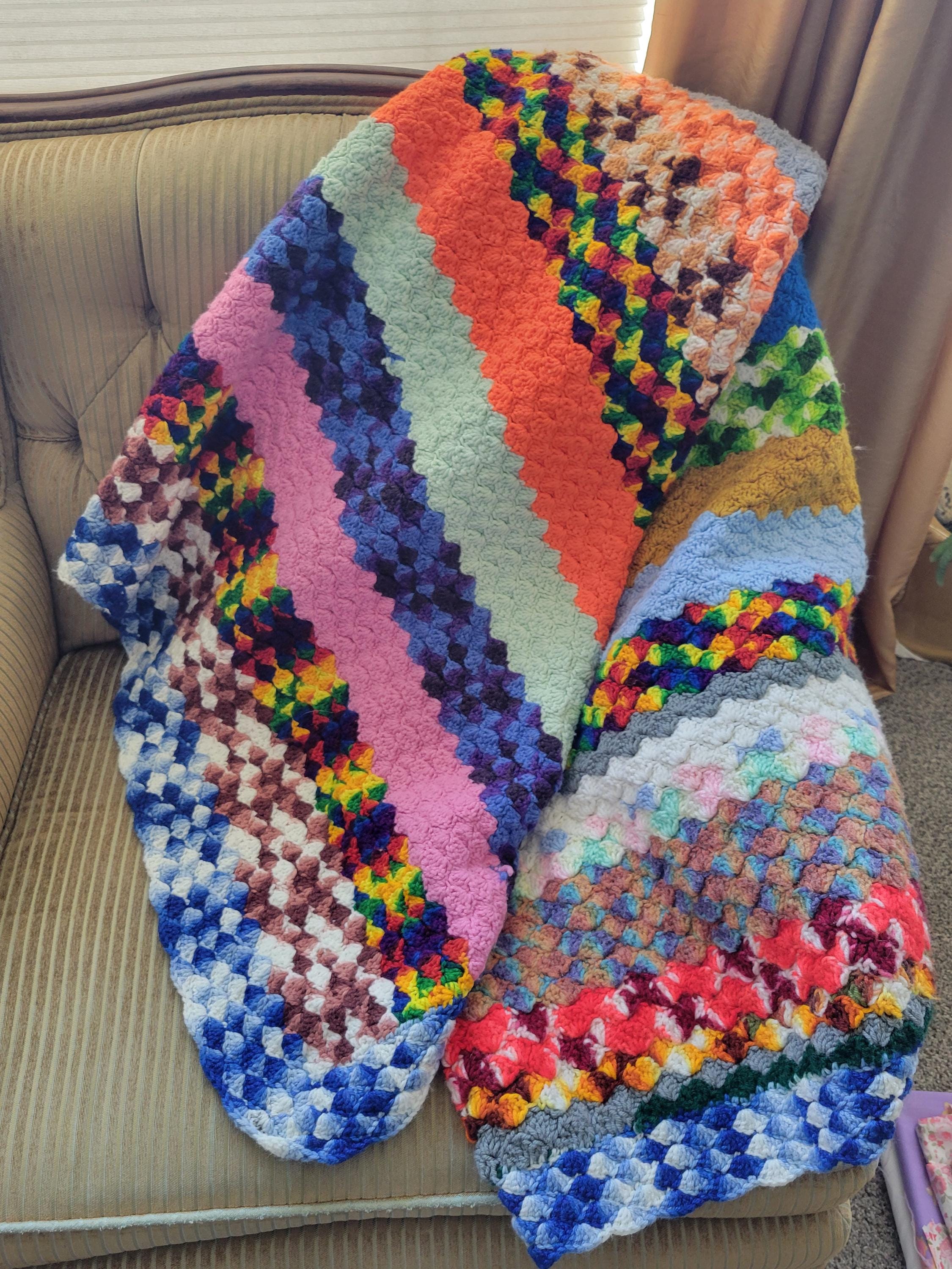 Vintage Afghan Colorful Grandma-made Blanket - Etsy
