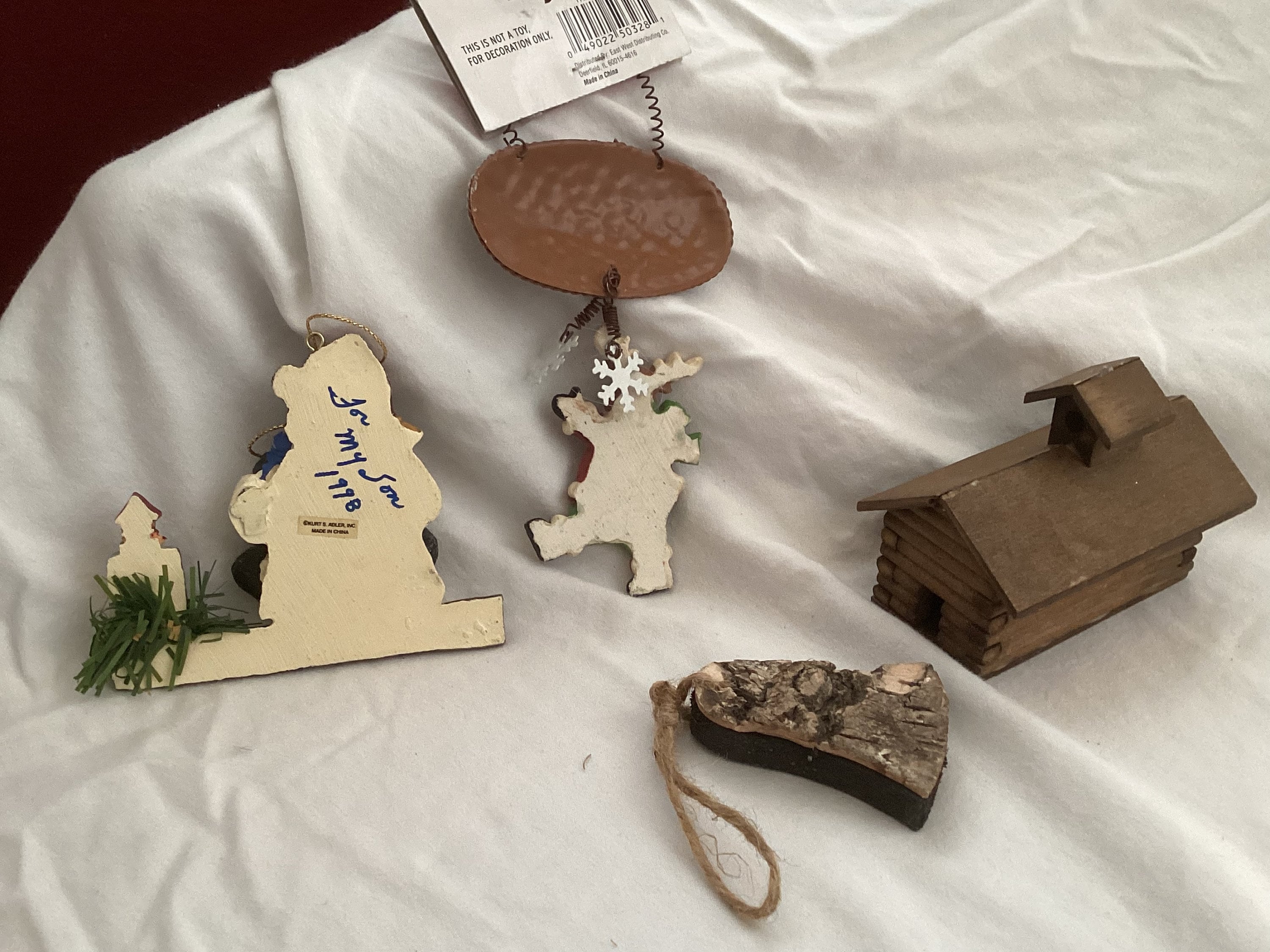 Set of Four Fun Rustic Cabin Christmas Ornaments/decorations Etsy