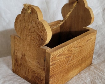 Vintage handmade trug harvest wood box basket
