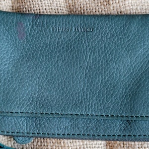 Green leather coin purse