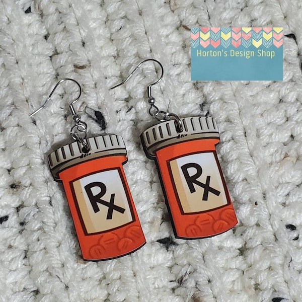 Faux Pill Bottle Earrings