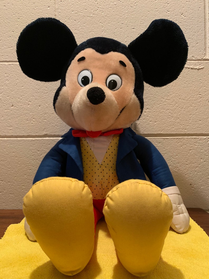 Vintage Mickey Mouse Jumbo Rare Disney Plush Blue Tuxedo Suit Etsy