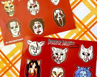 Horror Masks | Sticker Sheets 4x6"