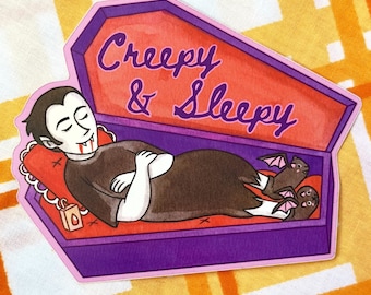 Creepy And Sleepy | Vampire Sticker 3.5"
