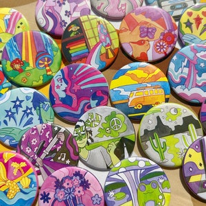 60s Inspired Pride Buttons - LGBTQ - 2.25” - 21 Options