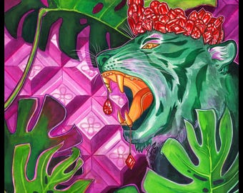 King Tyger Monstera Print - 8.5x8.5"