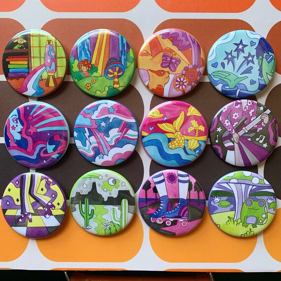 60s Inspired Pride Buttons - LGBTQ - 2.25”