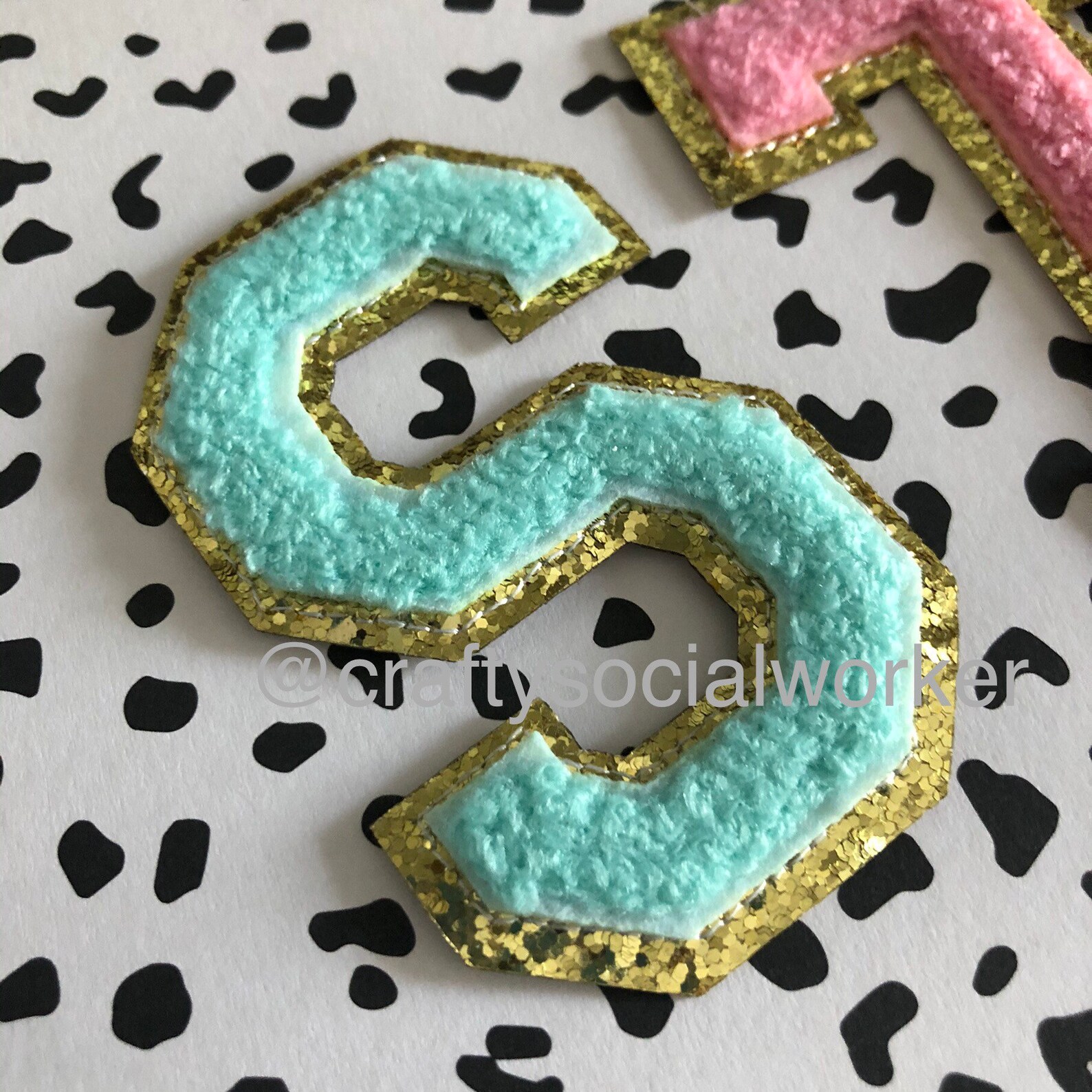 Chenille iron on letter patches Etsy
