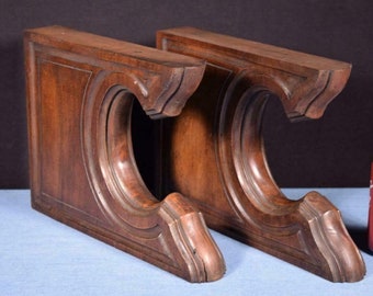 French Antique Solid Walnut Wood Pedestals/ Posts Salvage