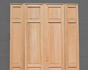 Set of 4 124" X 96" Large French/Belgian Antique 4 Panel Stripped, Chateau Doors