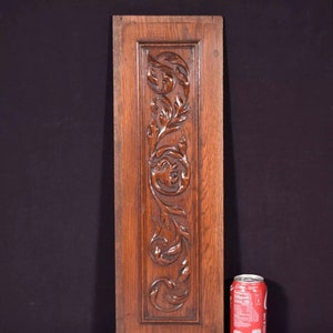 Antique French Solid Oak Wood Highly Carved Panel w/Griffin Design