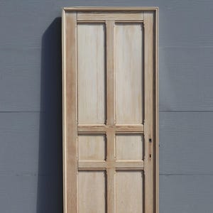 86&quot; French/Belgian Antique 6 Panel Stripped, Sanded Wood Door