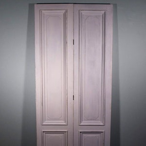 Pair of French Antique Painted Doors/Double Doors-Solid Old Growth Fir Wood