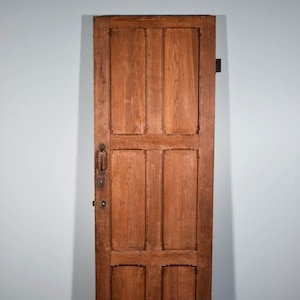 81&quot; X 26&quot; French Antique Gothic Church Door in Solid Oak Wood