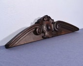 30 quot French Antique Bow Top Pediment Architectural Crown Walnut Wood Crest