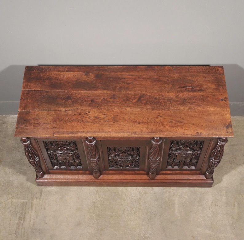 Antique French Gothic Chest/Trunk - Thumbnail 4