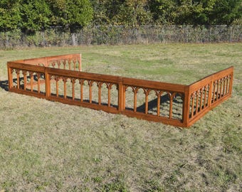 Antique Oak Wood Gothic Communion Altar Rail Railing Room Divider ...