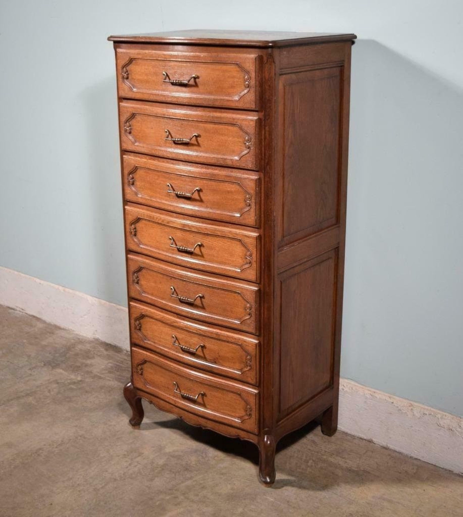 Vintage French Solid Oak Lingerie Chest of Drawers/ Dresser Etsy