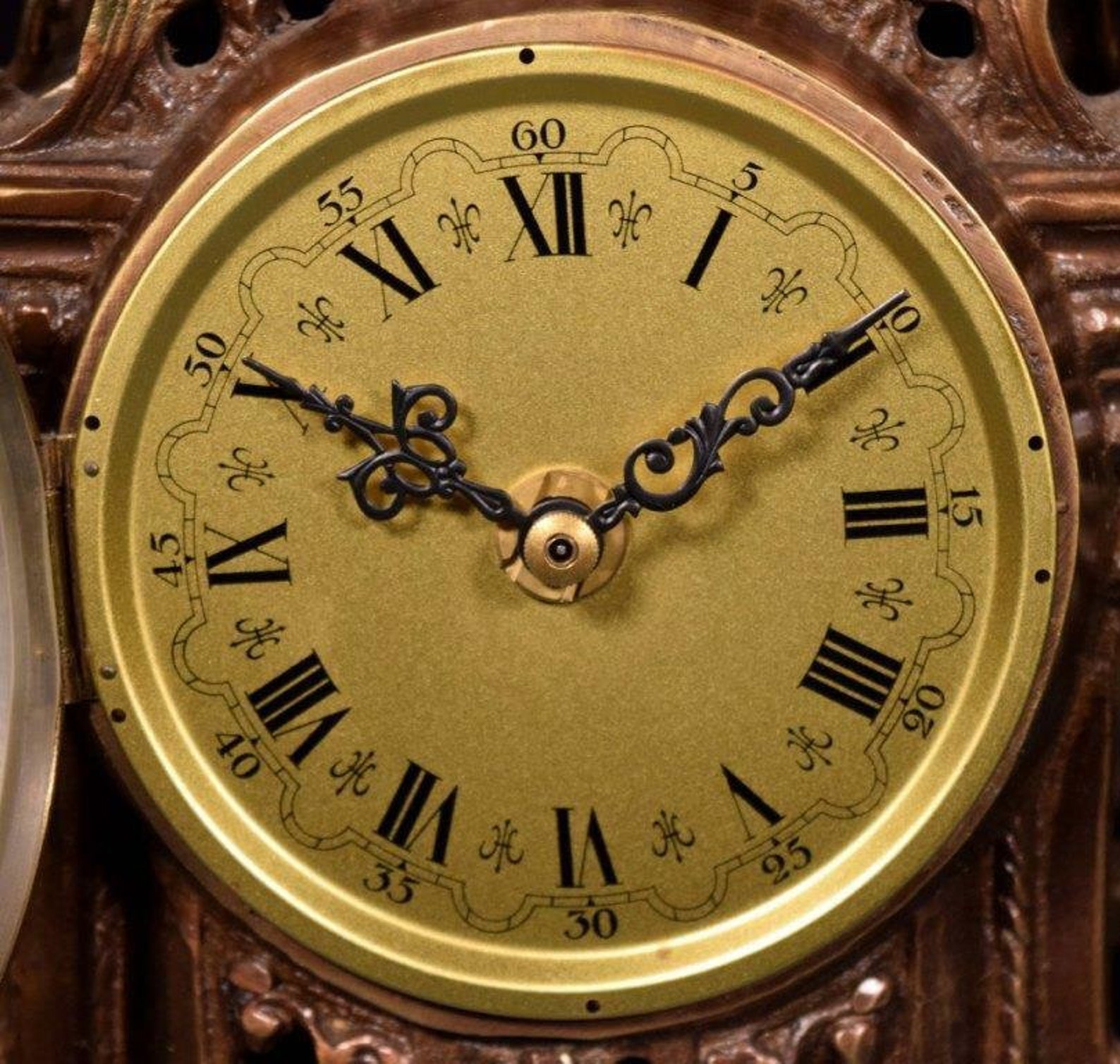 Vintage Neo Gothic Bronze Clock Battery Powered Clock Works Etsy