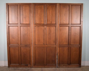 Set of Three French Antique Gothic Church Doors/Panels Wainscoting in Solid Oak