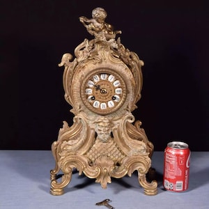 Vintage Mantel Clock with Hermle/FHS Clockworks-Not Running