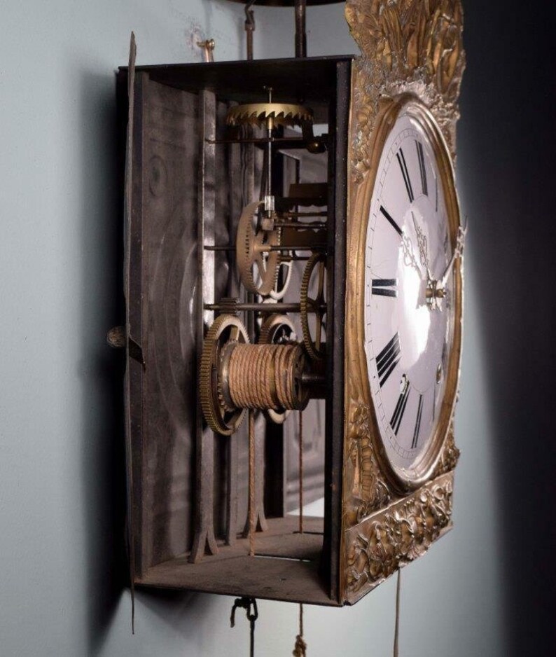 Antique French Comtoise/morbier Wall Clock Complete but Not Etsy