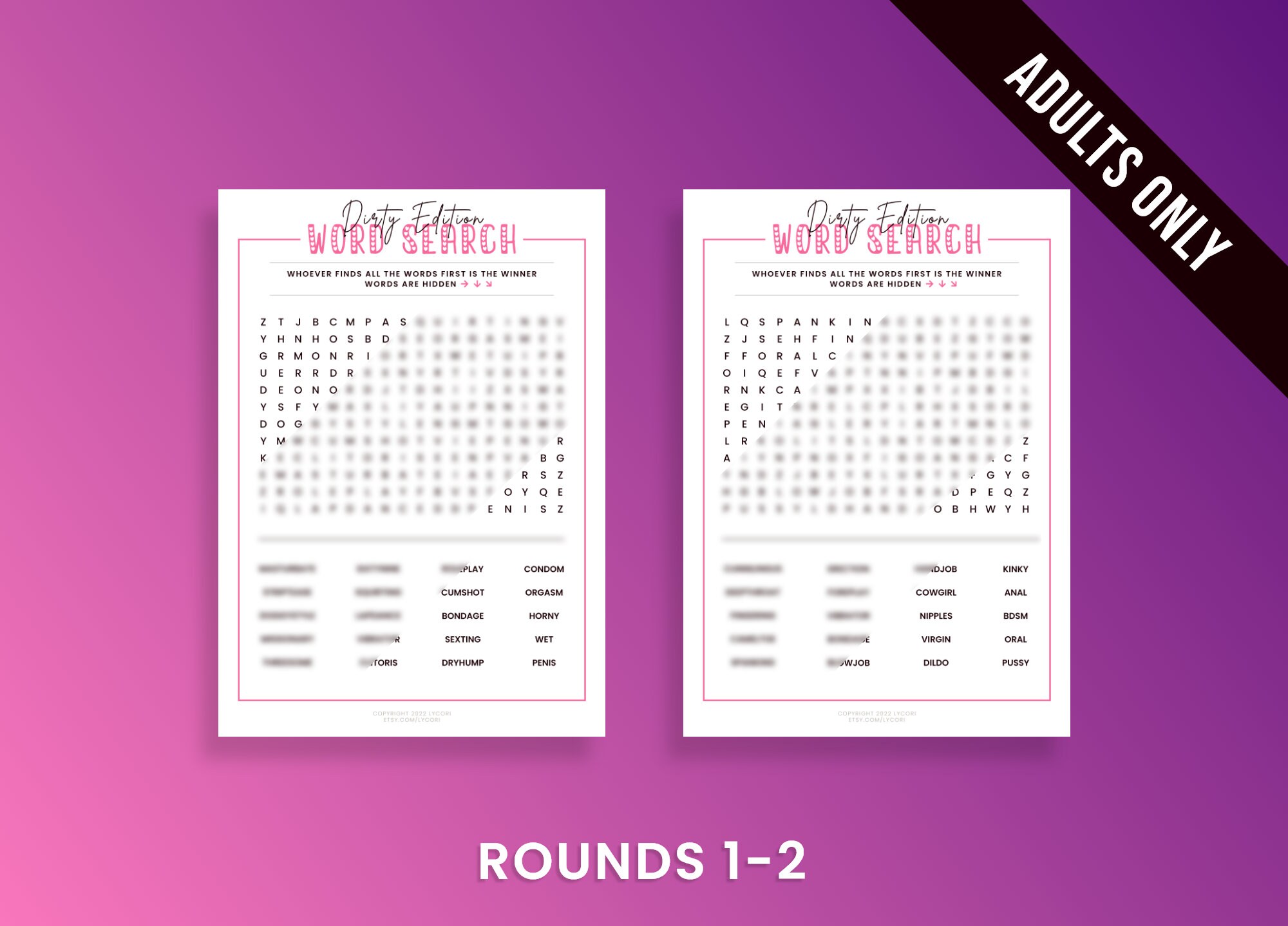 Naughty Bachelorette Word Search Printable Adult Games Sexy Puzzles ...