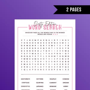 Naughty Bachelorette Word Search | Printable | Adult Games | Sexy Puzzles | Date Night | Instant Download