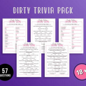 Dirty Trivia Game: Adult Bachelorette Party (Printable)
