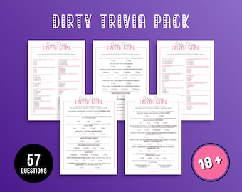 Dirty Edition Trivia Game | Dirty Bachelorette Party Games Bundle | Hen Party | Adult Games | Printable