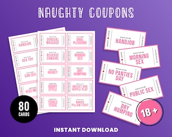 Naughty Sex Coupons for Him | Adult Coupons | Printable Sexy Coupon Book | Gift for him