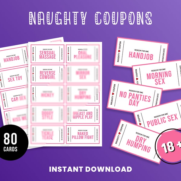 Naughty Sex Coupons for Him | Adult Coupons | Printable Sexy Coupon Book | Gift for him