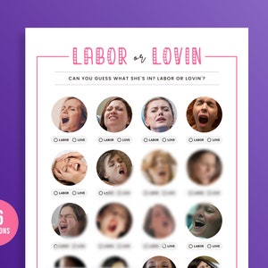 Labor or Lovin, Printable Baby Shower Games, Bachelorette Party Games ...