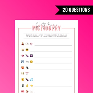 Dirty Emoji Pictionary / San Valentino / Festa di addio al nubilato / Solo per adulti / Giochi per serate tra donne / Addio al nubilato / Download immediato