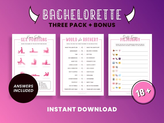Bachelorette Party Game Printable 3 Pack Kama Sutra Sex - Etsy