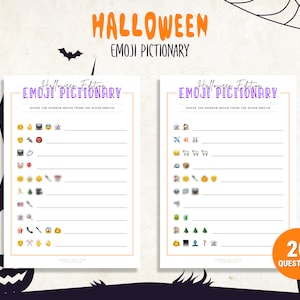 Halloween Horror Movie Emoji Pictionary | Printables | Horror Movies | Instant Download