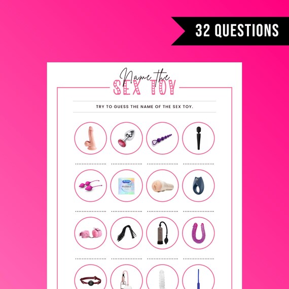 Nombra el juguete sexual Día de San Valentín Juego imprimible  