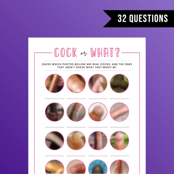 Cock or What | Bachelorette Party Games, Hen Party Game, Willy Game, Rude Party Game, Adults Only, Printable