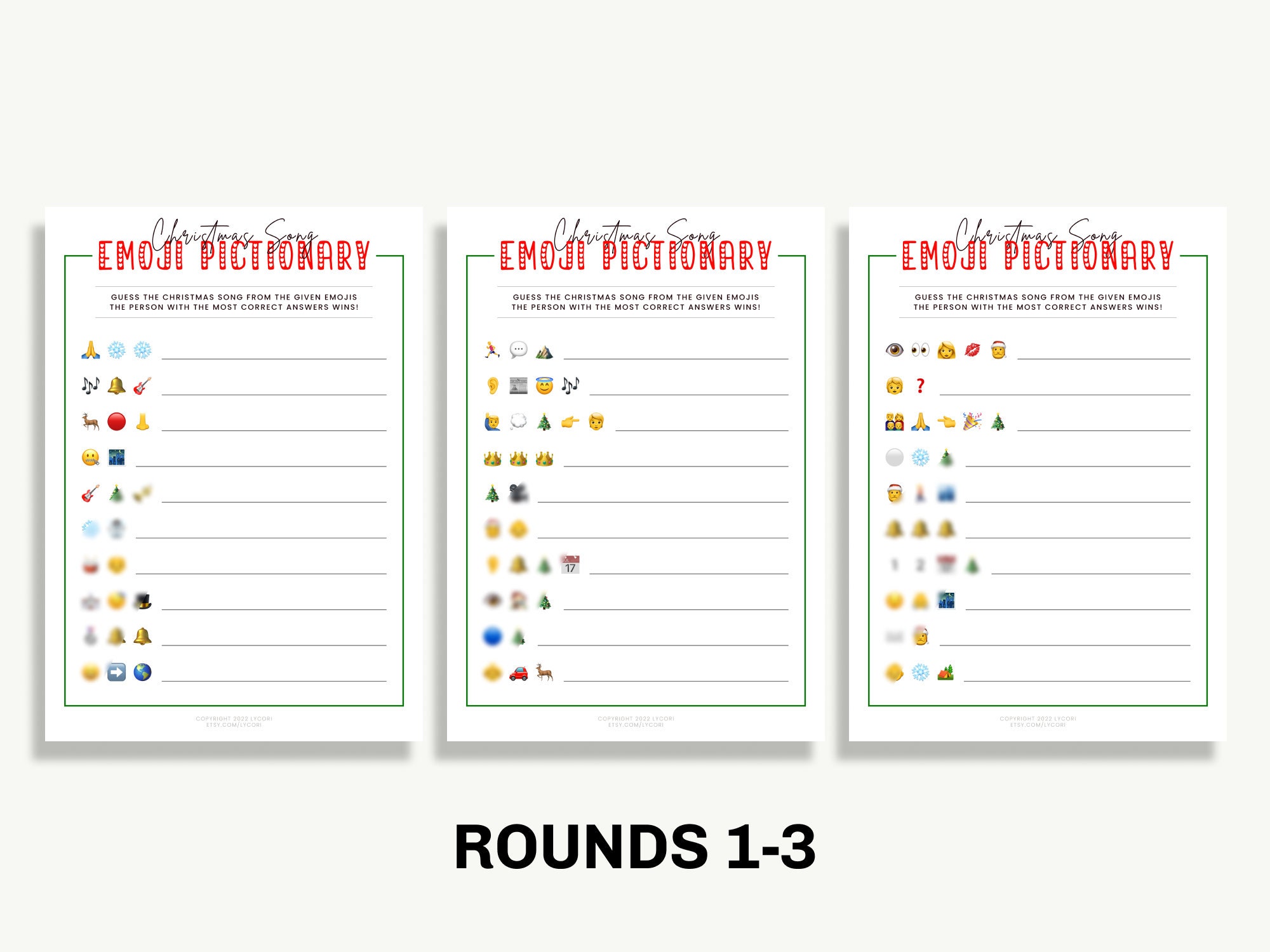 Christmas Song Emoji Pictionary | Christmas Activity | Christmas ...