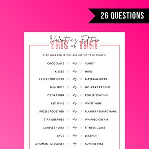 Valentine&#39;s Day This or That Game: Couple&#39;s Printable (Instant Download)