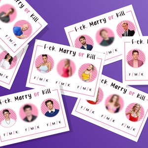 Fk Marry Kill bachelorette party game hens party game image 4