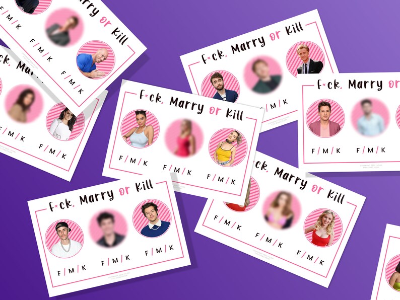 Fk Marry Kill bachelorette party game hens party game image 4