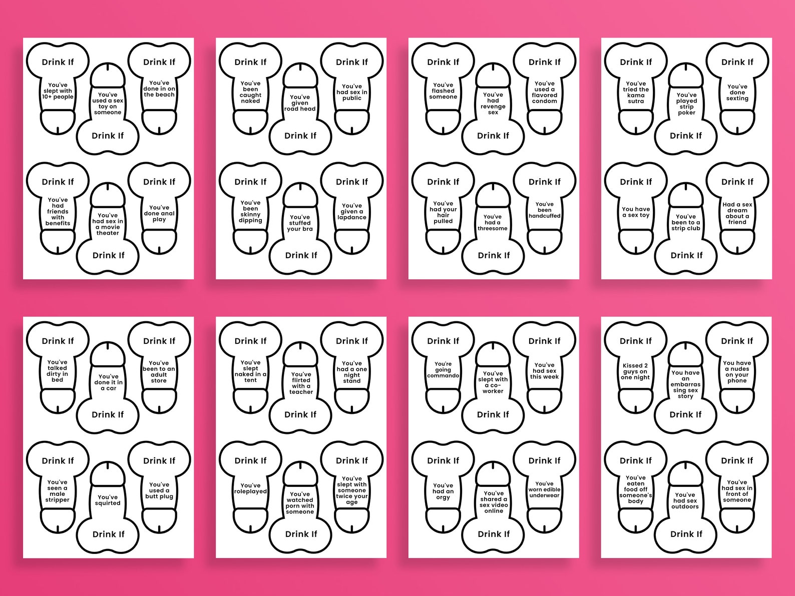 Drink If Game, Bachelorette Drinking Game, Valentine's Day, Girls Night ...