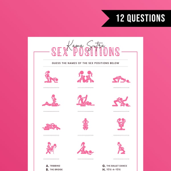 Lesbian Guess the Sex Positions, Kama Sutra, Lesbian Bachelorette Party Games, Adults Only, Dirty Hen Party Games