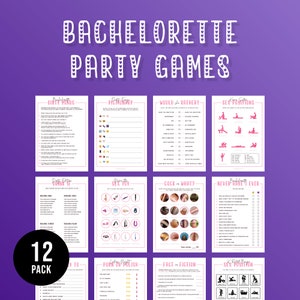 Bachelorette Party 12 Pack | Bachelorette Party Games Bundle | Bridal Shower Games, Hen Party | Dirty Games | Adults only | Instant Download
